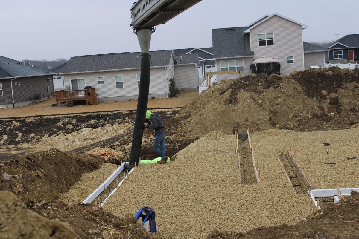 Foundation work on the first Stone Meadows house in March 2025