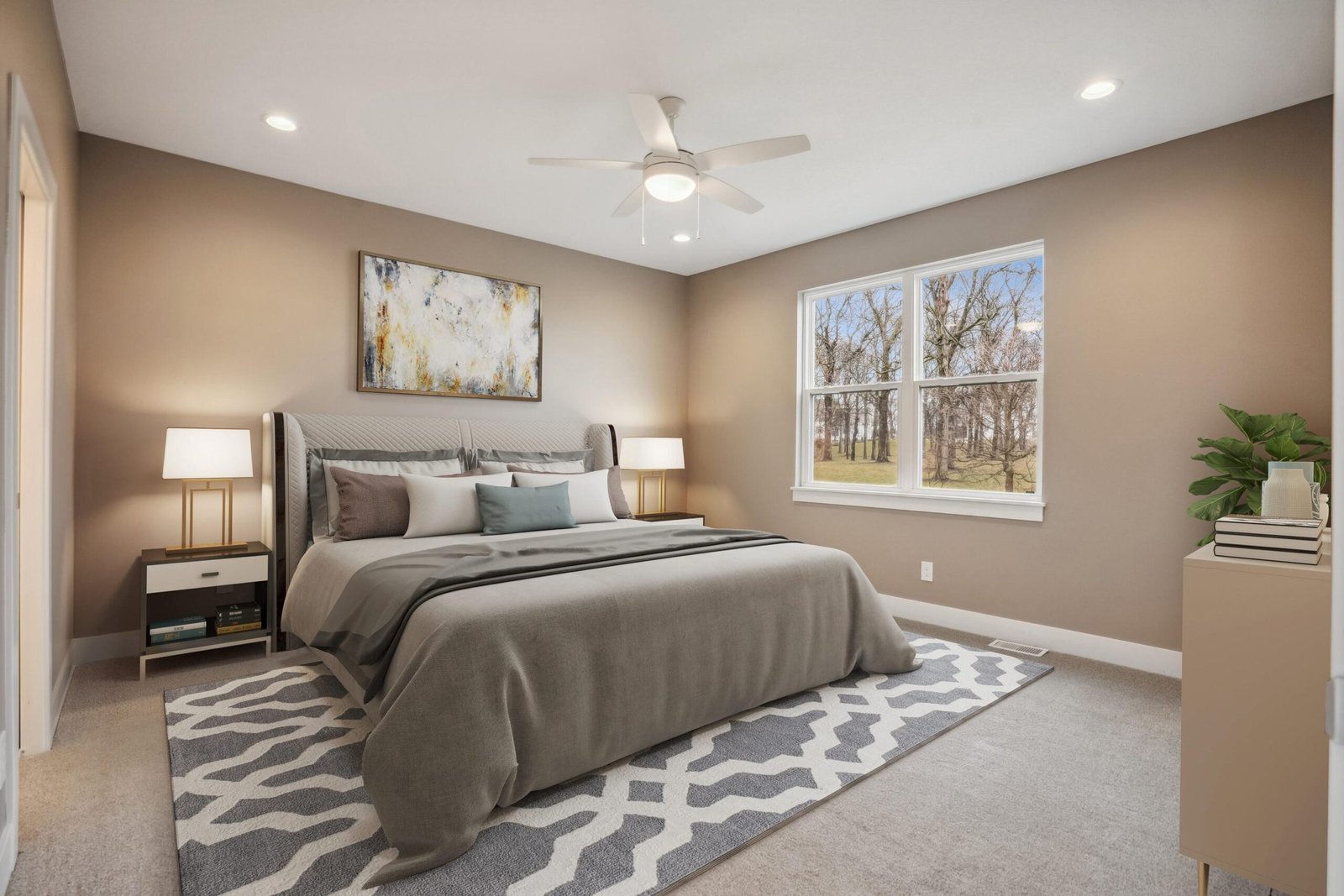 Living room in a finished Panther Home Builders house