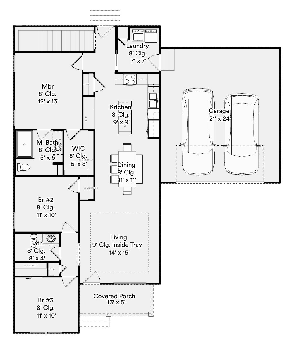 Easton main-level floor plan drawing