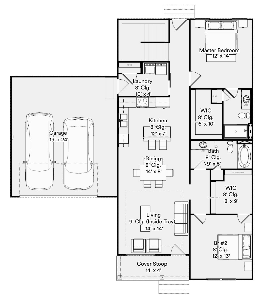 Garrison main-level floor plan drawing